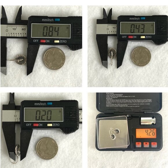 Sterling Silver 925 Dainty Oval White Mother Of Pearl Dangle Earrings - Picture 10 of 16